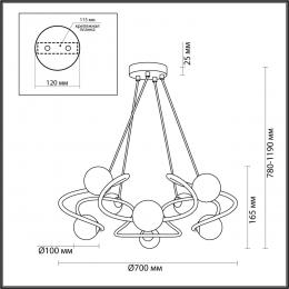 Odeon light 4806/8 MODERN ODL21 435 золотой/белый Люстра G9 8*40W SLOTA  - 2 купить